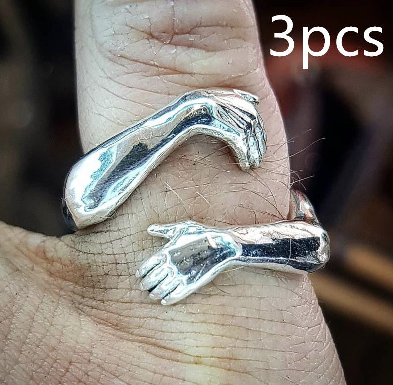 Simple And Creative Love Hands Embracing Ring