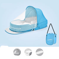 Thumbnail for Baby Crib Multifunctional Folding Newborn Nest Toddler Bed Portable Sun Protection Mosquito Net Infant Camping Bed Travel Cot