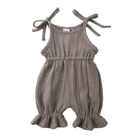 Thumbnail for New Arrivals Newborn Toddler Baby Girls Sleeveless Solid Romper Jumpsuit Outfit