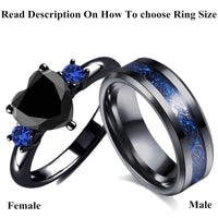 Thumbnail for Black Heart Gemstone Diamond Wedding Ring