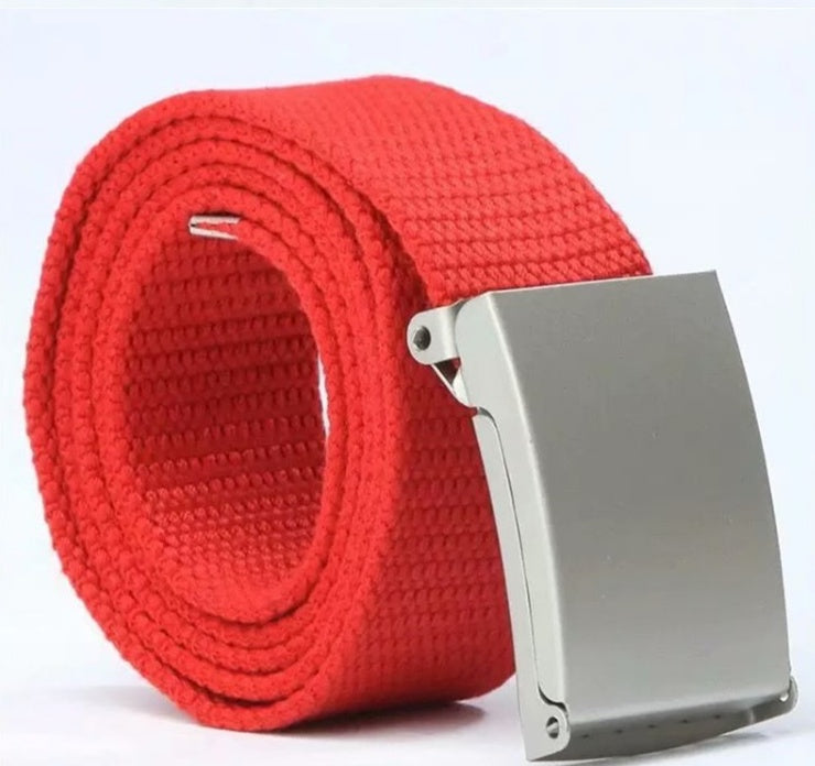 Candy-colored fashionable canvas belts for men and women