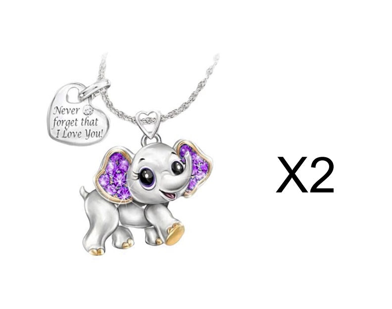 Women Necklace Blue Cute Elephant Necklace Fashion Cartoon Animal Necklaces For Kids Necklaces Jewelry Gifts