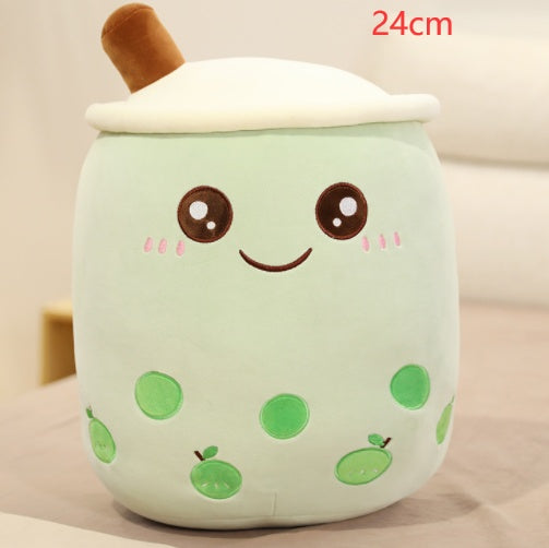 Cute Fruit Drink Plush Stuffed Soft Strawberry Milk Tea Plush Boba Tea Cup Toy Bubble Tea Pillow Cushion Kids Gift