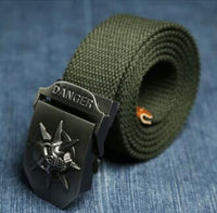 Thumbnail for Men Canvas Skull Metal Belt