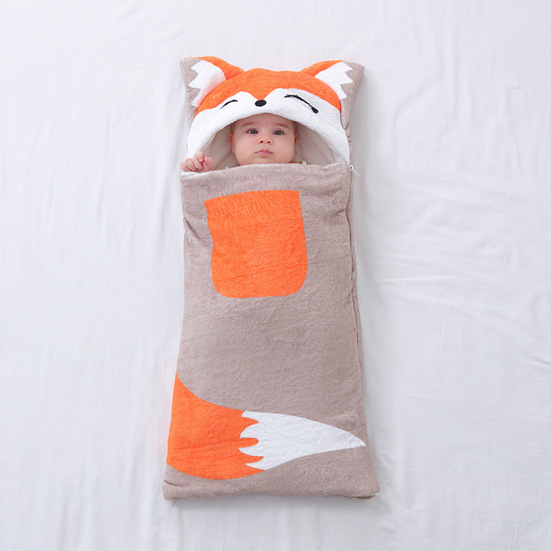 Autumn And Winter Coral Fleece Swaddling Newborn Quilted Baby's Blanket