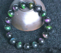 Thumbnail for Rainbow Purple Green Eye Obsidian Bracelet