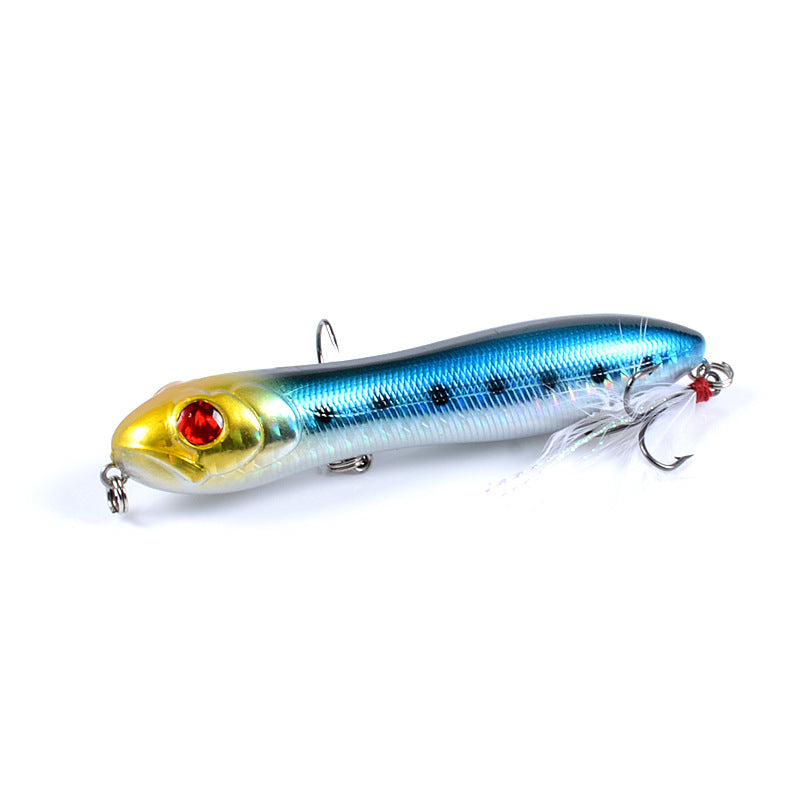 Luya Floating Type Fishing Bait Plastic Hard Bait Feather Hook