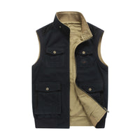 Thumbnail for Men's Casual Vest Spring And Autumn Multi-pocket Double-sided Waistcoat Vest Coat