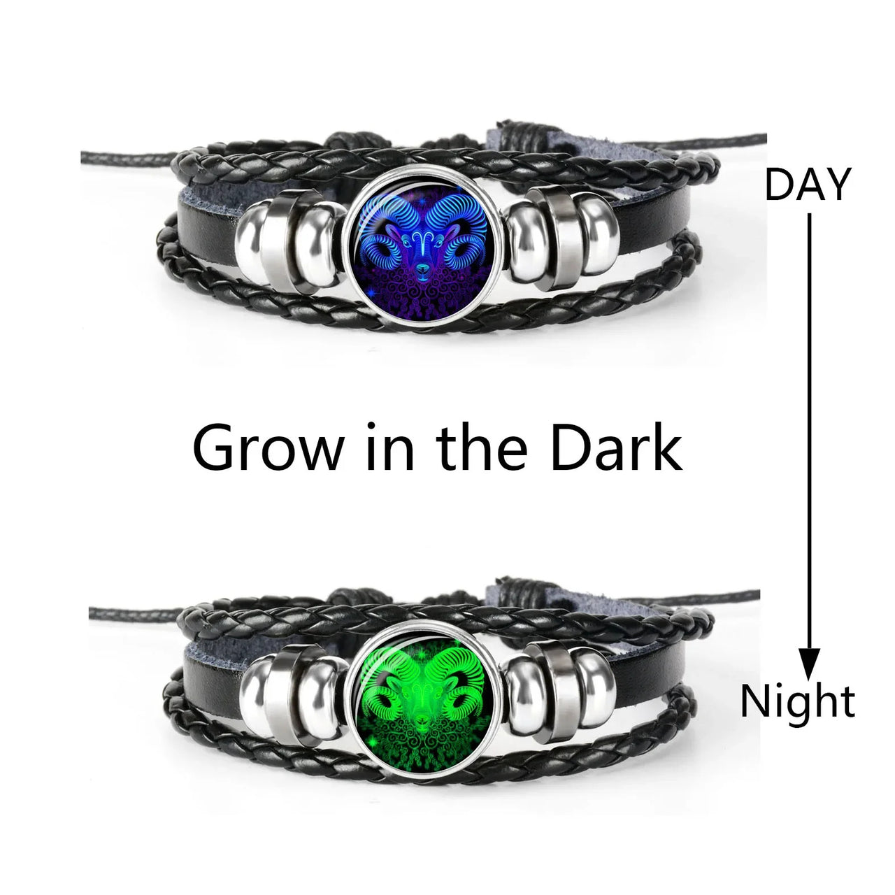 12 Constellations Luminous Bracelet Fashion Nightlight Punk Style Starry Sky Bracelet For Men Women Children