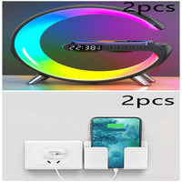 Thumbnail for New Intelligent G Shaped LED Lamp Bluetooth Speake Wireless Charger Atmosphere Lamp App Control For Bedroom Home Decor