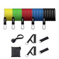 Thumbnail for Resistance Bands Set 7 Piece Exercise Band Portable Home Gym