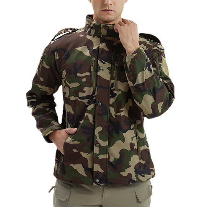 Men's Fleece Jacket Camouflage Waterproof Soft Shell Jacket