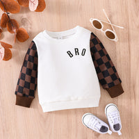 Thumbnail for Infants And Toddlers Fall Long-sleeved Tops Fashion Plaid Sweatshirt