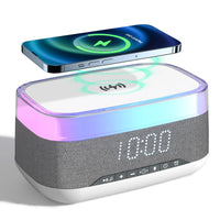 Thumbnail for Intelligent Multifunctional Alarm Clock Bluetooth Speaker Wireless Charger Fast Charge Clock Atmosphere Night Light Home Decor