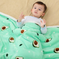 Thumbnail for Newborn Wrap Blanket Cartoon Swaddling Soft Avocado Fleece Infant Quilt Warm